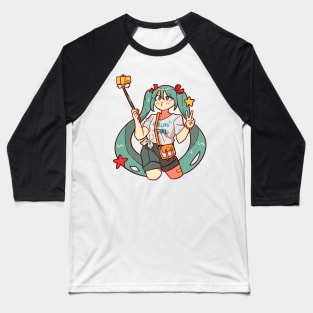 Chibi hatsune miku vocaloid Baseball T-Shirt